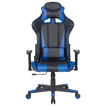 Scaun ergonomic GAMER Piele ecologică Albastru închis [3]