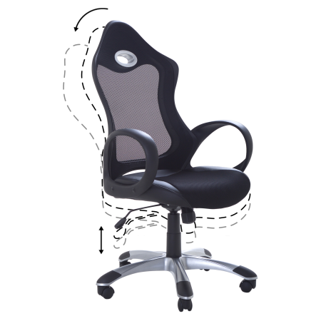 Scaun ergonomic iCHAIR Negru/Alb [3]