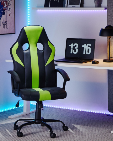 Scaun gaming - Scaun ergonomic SUCCESS Piele ecologică Verde lime