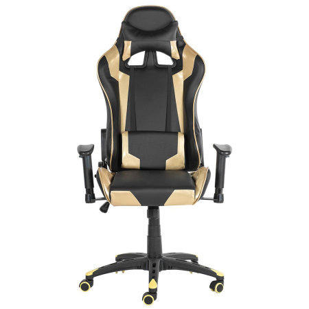 Scaun gaming KNIGHT Piele ecologică Auriu [3]