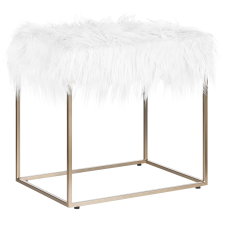 Stool chair MANHATTAN Faux fur White [1]