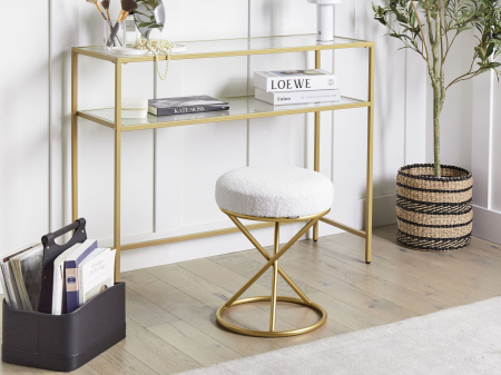 Casă & Locuință - Scaun taburet PRESHO Boucle Alb-murdar