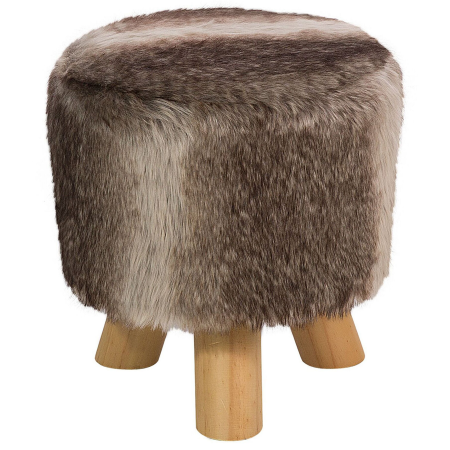 TOPEKA stool chair Faux fur Brown [1]
