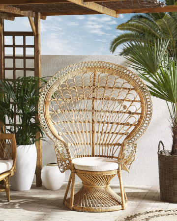 Fotoliu - EMMANUELLE peacock chair Natural rattan