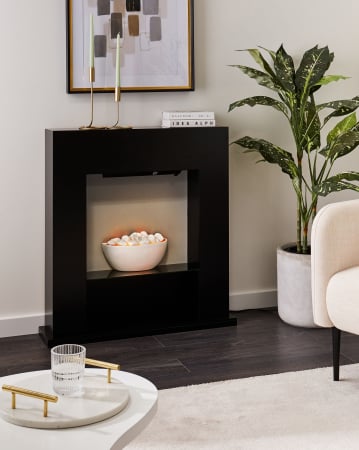 Electric fireplaces and decorative frames - Electric fireplace with heating function DJURAB Black