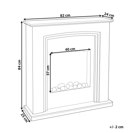Electric fireplace with heating function NYIRI White [2]