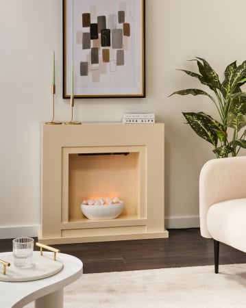 Electric fireplaces and decorative frames - Electric fireplace with heating function SAHARA Beige