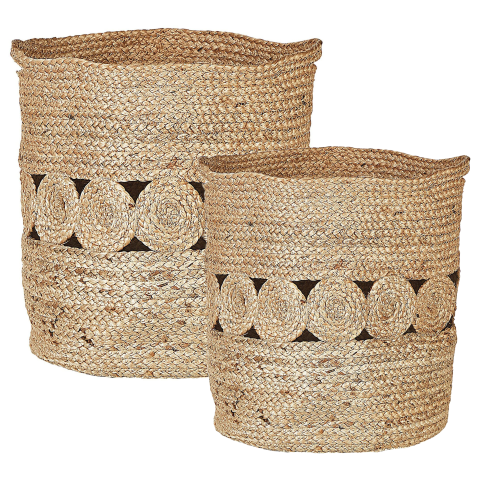 Set of 2 ALANG Baskets Jute Natural [1]