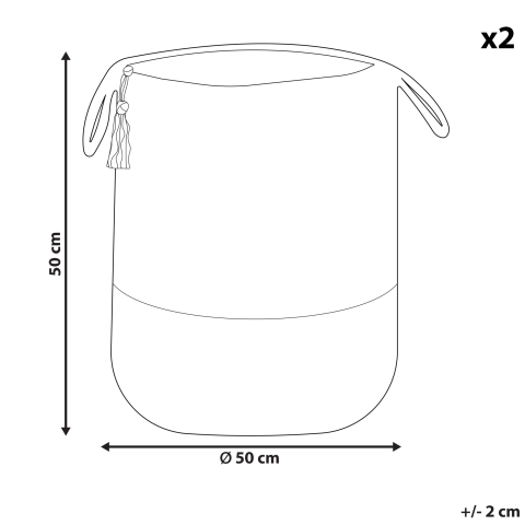 Set de 2 coșuri GAJAR Iută Alb [2]