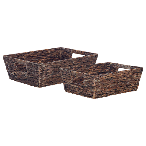 Set of 2 Baskets PANDZ Wicker Dark Brown [1]