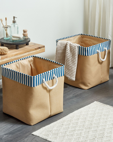 Dulap mic de baie - Set of 2 TUGUL Cotton Beige baskets