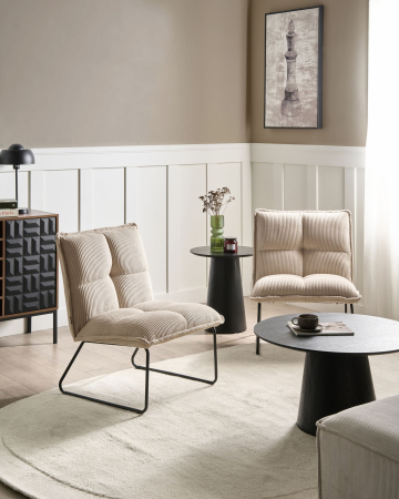 Fotoliu - Set de 2 fotolii BJASTA Velur Bej