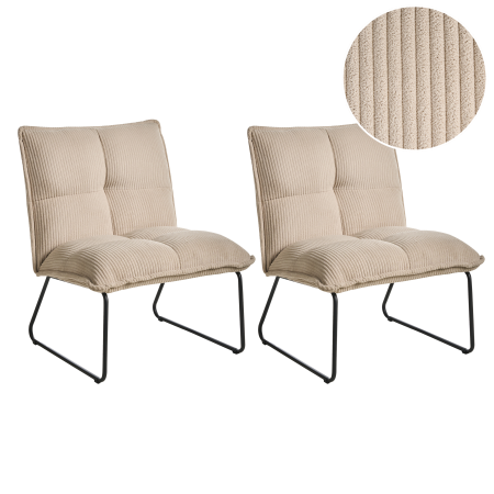 Set de 2 fotolii BJASTA Velur Bej [1]