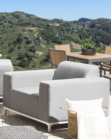 Casă & Locuință - Set de 2 fotolii de grădină ROVIGO  Gri deschis