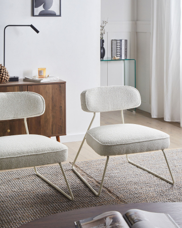 Fotoliu - Set de 2 fotolii FROVI  Alb-murdar