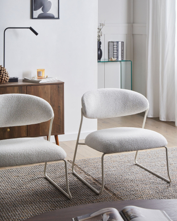 Fotoliu - Set de 2 fotolii KOLSVA  Alb-murdar