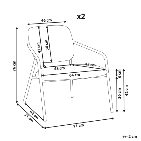 Set of 2 LOA armchairs Off-white [2]