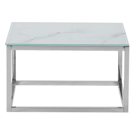 Set de 2 mese de cafea BREA Sticlă securizată Alb marmură [7]