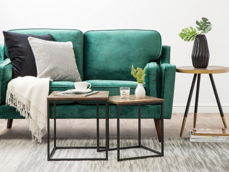 Mese - Set de 2 mese laterale DENNY Maro închis