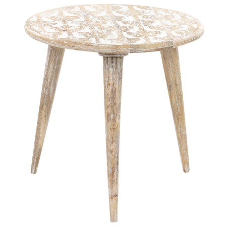 Set de 2 mese laterale HURSI Lemn de mango Maro/Alb [3]