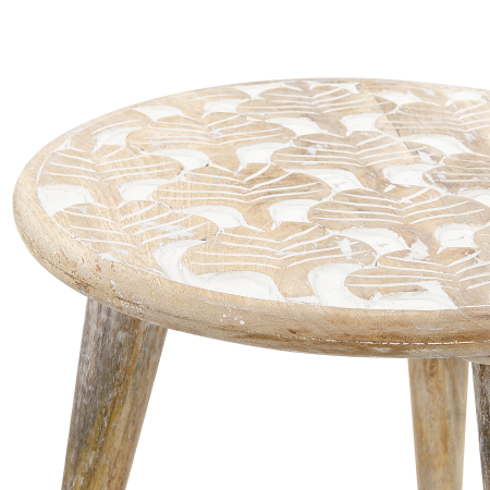 Set de 2 mese laterale HURSI Lemn de mango Maro/Alb [4]