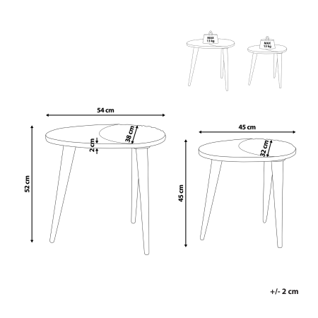 Set de 2 mese laterale KHETUA Lemn de mango Maro [2]