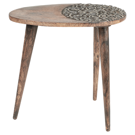 Set de 2 mese laterale KHETUA Lemn de mango Maro [3]