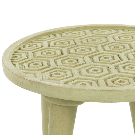 Set of 2 Side Tables MAHARO Mango Wood Light Green [4]