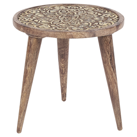 Set de 2 mese laterale RANJA Lemn de mango Maro închis [3]