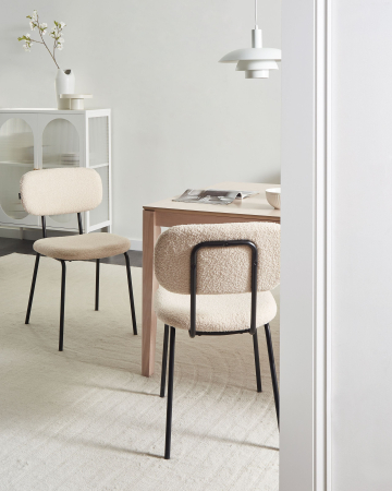 Scaune - Set de 2 scaune ADAIR Boucle Bej