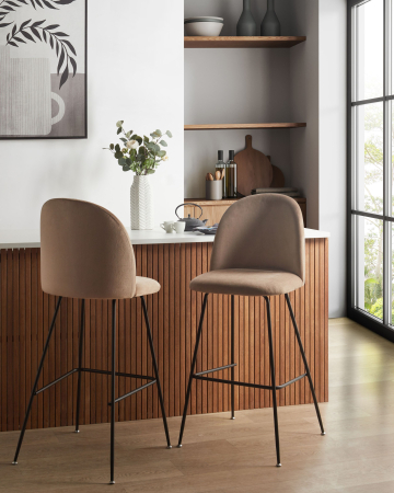 Scaun de bar - Set of 2 bar chairs ARCOLA Velvet Taupe