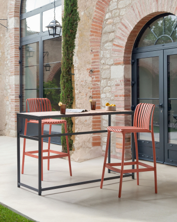 Set de 2 scaune de bar ARICCIA 2 în 1 Material sintetic Roșu deschis [0]