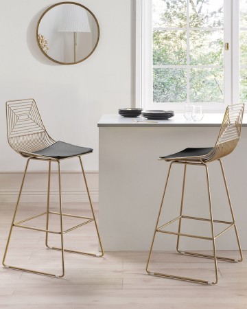 Scaun de bar - Set of 2 bar stools BISBEE Metal Gold