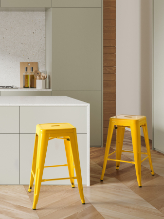 Armchairs - Set of 2 bar stools CABRILLO Metal Yellow