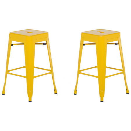 Set of 2 bar stools CABRILLO Metal Yellow [1]