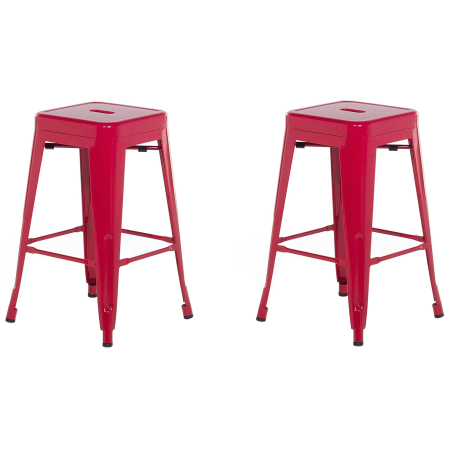 Set of 2 bar chairs CABRILLO Metal Red [1]