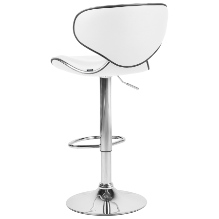 Set de 2 scaune de bar CONWAY Piele ecologică Pivotant Alb [5]