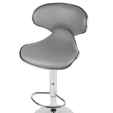 Set of 2 bar chairs CONWAY Eco-leather Swivel Grey [6]