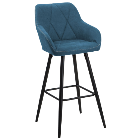 Set of 2 bar stools DARIEN Navy Blue [3]