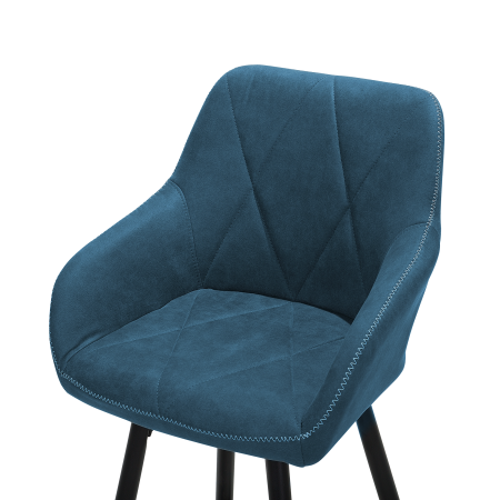 Set of 2 bar stools DARIEN Navy Blue [7]