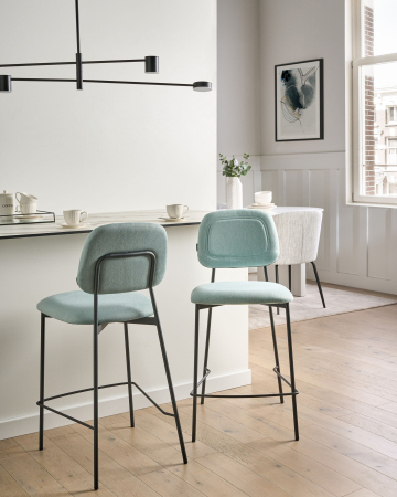 Scaun de bar - Set of 2 DUETTE bar stools Light blue