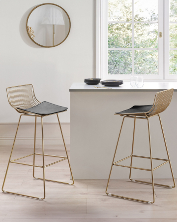 Scaun de bar - Set of 2 bar stools FREDONIA Metal Gold