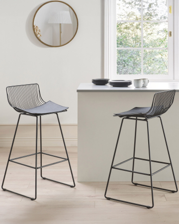 Scaun de bar - Set of 2 Bar Chairs FREDONIA Metal Black