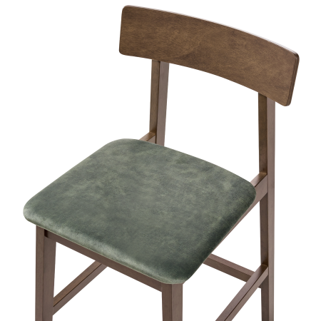 Set of 2 ISANTI Bar Stools Wood Dark Brown/Green [6]