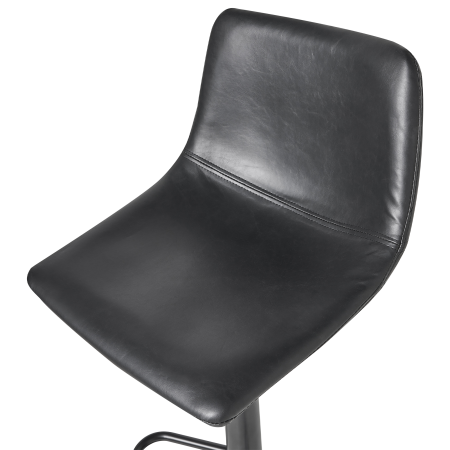 Set de 2 scaune de bar LEBRIJA Piele ecologică Pivotant Negru [7]