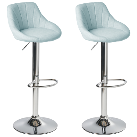 Set de 2 scaune de bar LUCCA  Pivotant Albastru deschis [1]