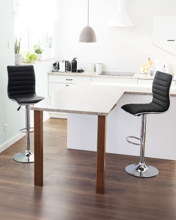 Set de 2 scaune de bar - Set of 2 bar chairs LUCERNE Swivel Black