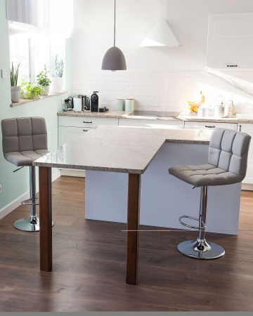 Set de 2 scaune de bar - Set of 2 MARION Bar Stools Swivel Light Beige