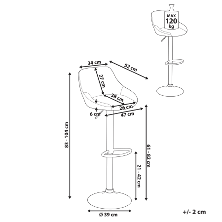 Set de 2 scaune de bar MEDULIN  Pivotant Gri deschis [2]