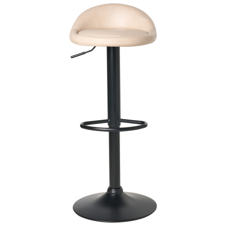 Set de 2 scaune de bar MEEDER Piele ecologică Pivotant Bej deschis [5]